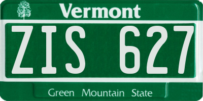 VT license plate ZIS627