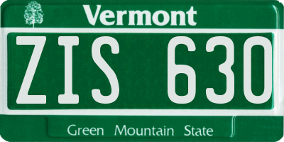 VT license plate ZIS630