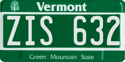 VT license plate ZIS632