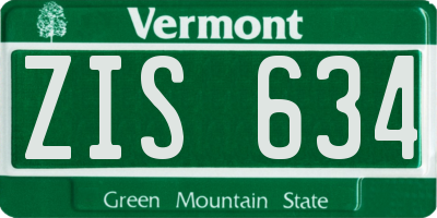 VT license plate ZIS634