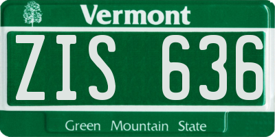 VT license plate ZIS636