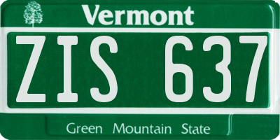VT license plate ZIS637