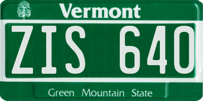 VT license plate ZIS640