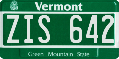 VT license plate ZIS642