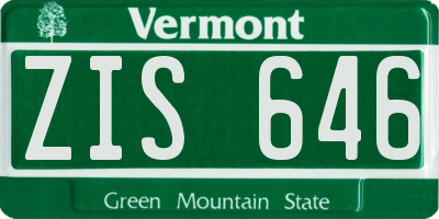 VT license plate ZIS646