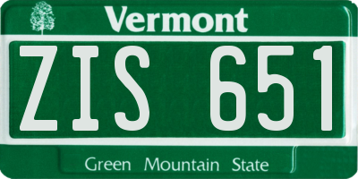 VT license plate ZIS651