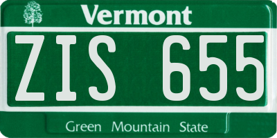 VT license plate ZIS655