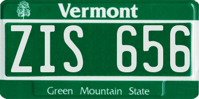 VT license plate ZIS656