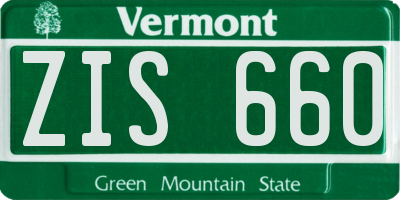 VT license plate ZIS660