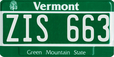 VT license plate ZIS663