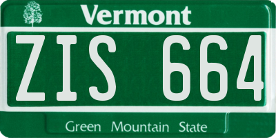 VT license plate ZIS664