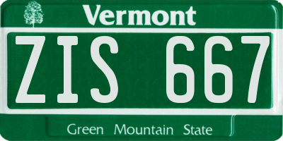 VT license plate ZIS667