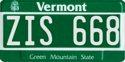 VT license plate ZIS668