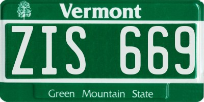 VT license plate ZIS669