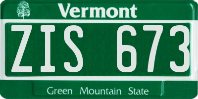 VT license plate ZIS673