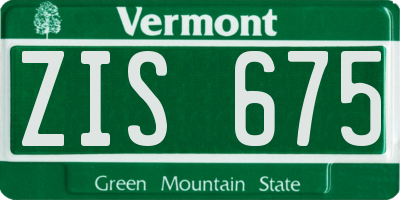 VT license plate ZIS675