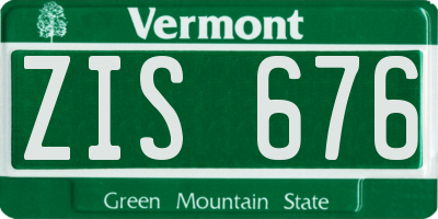 VT license plate ZIS676