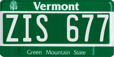 VT license plate ZIS677