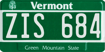 VT license plate ZIS684