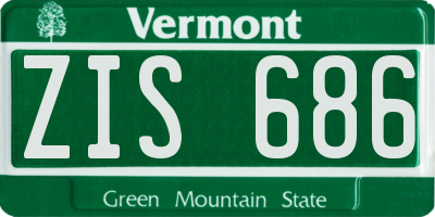 VT license plate ZIS686