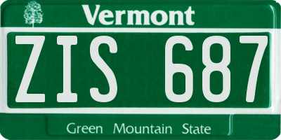 VT license plate ZIS687