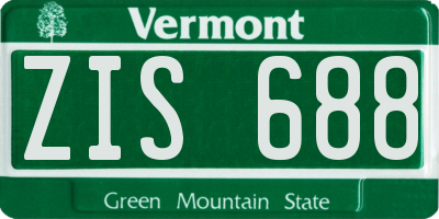 VT license plate ZIS688