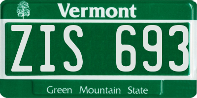 VT license plate ZIS693