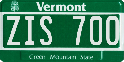 VT license plate ZIS700
