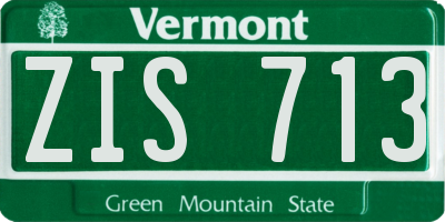 VT license plate ZIS713
