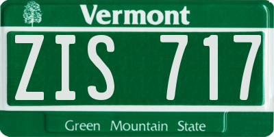 VT license plate ZIS717