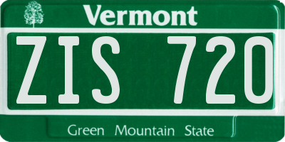VT license plate ZIS720