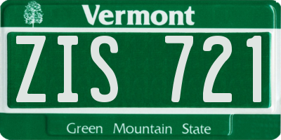 VT license plate ZIS721