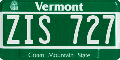 VT license plate ZIS727