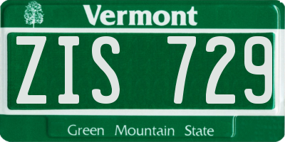 VT license plate ZIS729
