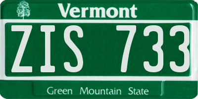 VT license plate ZIS733