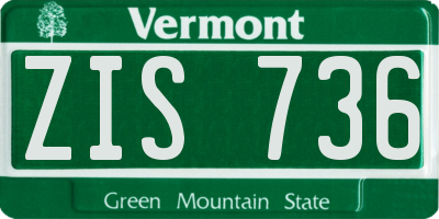 VT license plate ZIS736