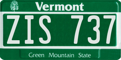 VT license plate ZIS737
