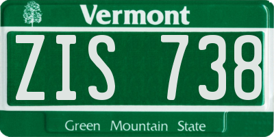VT license plate ZIS738
