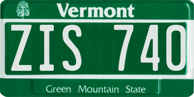 VT license plate ZIS740