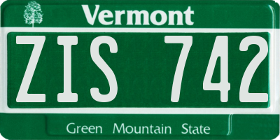 VT license plate ZIS742