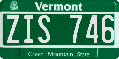 VT license plate ZIS746