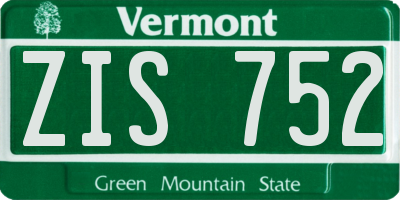 VT license plate ZIS752