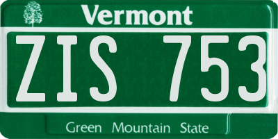 VT license plate ZIS753
