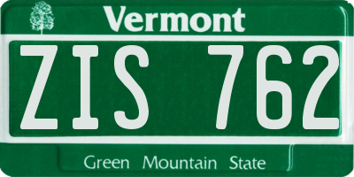 VT license plate ZIS762