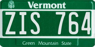VT license plate ZIS764
