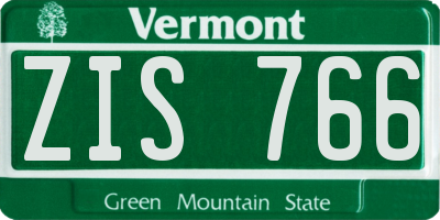 VT license plate ZIS766