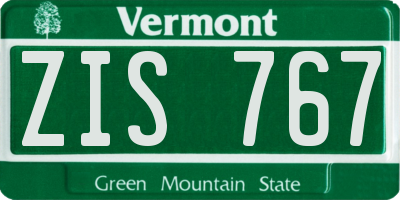 VT license plate ZIS767