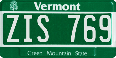 VT license plate ZIS769