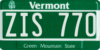 VT license plate ZIS770