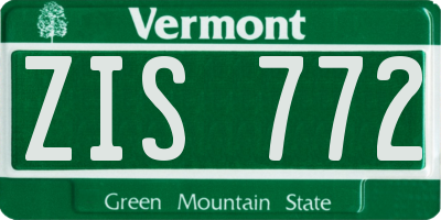 VT license plate ZIS772